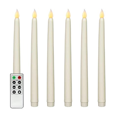Set Of 6 Led Tapered Candlesticks Flameless Candles Battery Etsy