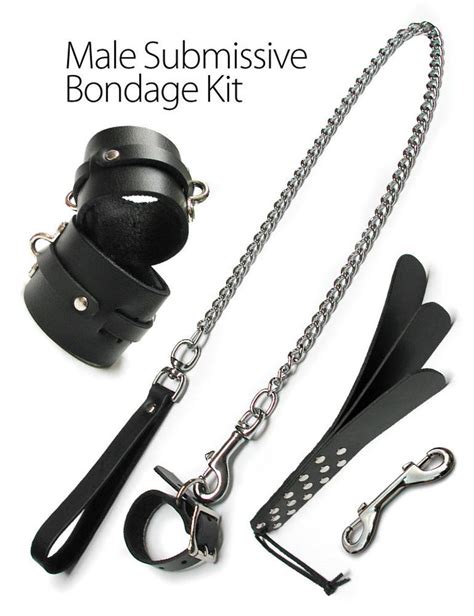 Bdsm Male Submissive Leather Bondage Kit Etsy