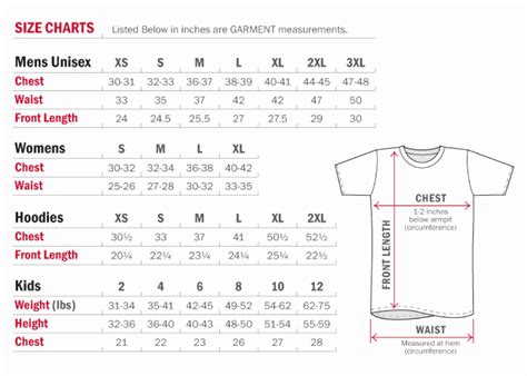 Size Chart For Dress Shirts