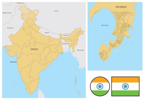 Map Of India Mumbai Colored Map