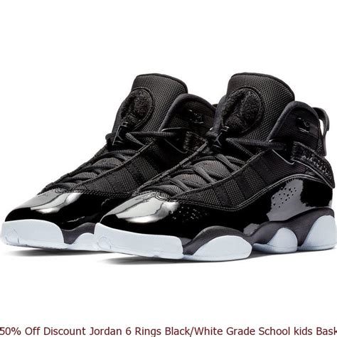 Jordan 6 rings black/red detailed images. 50% Off Discount Jordan 6 Rings Black/White Grade School kids Basketball Shoe - cheap real ...