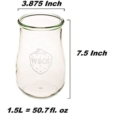 Weck Jars Weck Tulip Jars 15 Liter Sour Dough Starter Jars Large