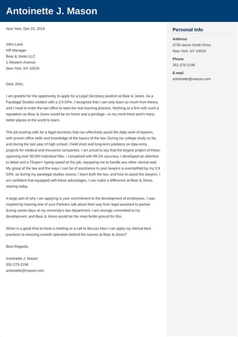 Legal Cover Letter—samples And Tips Also For No Experience