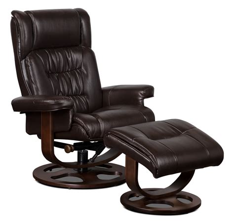 Yep, sometimes ya gotta put your feet up, and let's face it, it still has to look good. Benji Leather-Look Fabric Swivel Reclining Chair with ...