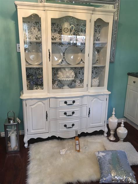 Gorgeous Antique French Provincial Shabby Chic China Cabinet Chalk
