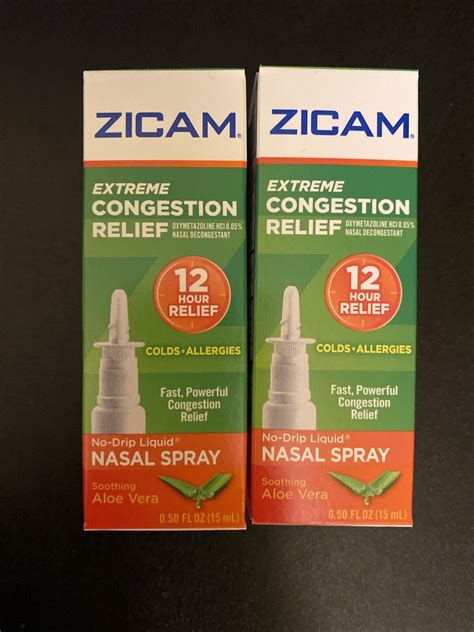 2 Zicam Extreme Congestion Relief Liquid Nasal Spray 050oz X2 Exp 0726 732216204100 Ebay