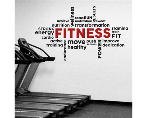 Fitness Motivational Home Gym Fitness Wall Decal Fitness Words Gym