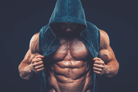 Man With Muscular Torso Strong Athletic Men Fitness Model Stock Photo