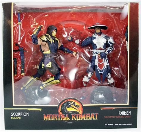 Mortal Kombat Scorpion Blackout Raiden Uncompromising Defender McFarlane Toys Figures