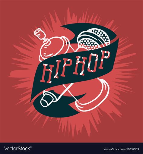 Hip Hop Logo Emblem Sign Label Design With A Vector Image