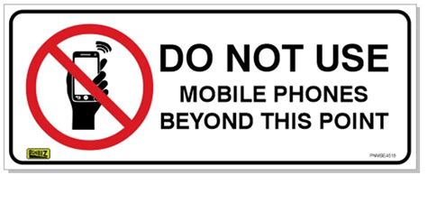 Do Not Use Mobile Phones Beyond This Point Sign All Trades Safety