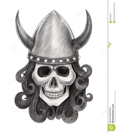 Art Skull Vikings Tattoo. Stock Illustration - Image: 62328566