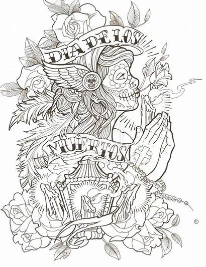 Coloring Chicano Drawings Drawing Tattoo Outline Thug