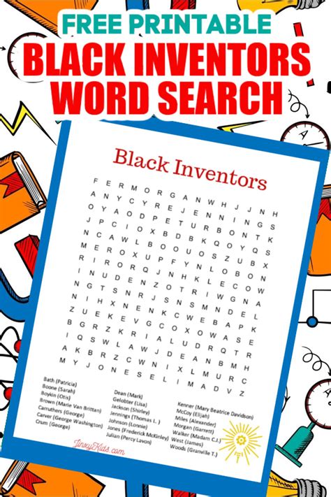 Free Printable Black Inventors Word Search Puzzle Jinxy Kids