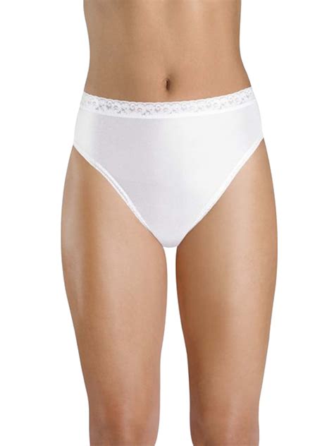 Hanes Womens Nylon Hi Cut Underwear 6 Pack