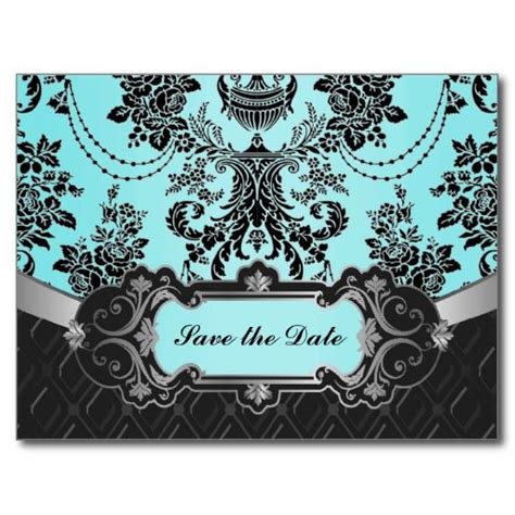 Looking for custom wedding invitations? silver teal and black | Tiffany blue wedding invitation ...