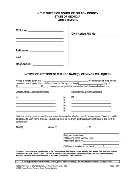 Georgia Name Change Forms Download Fill Online Printable Fillable