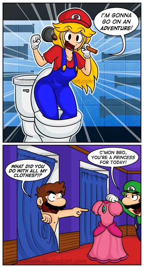 Another Take On The Mariopeach Role Reversal Aka Peach Iomarch Why Is Peach In A Toilet
