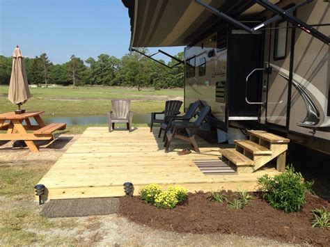 Add Deck For Summer Rv Home For Lovely Outdoor Space Patio Trailer Deck Camper Living