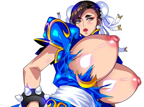 Raisuta Chun Li Capcom Street Fighter Highres 1girl Breasts Breasts Out Female Focus