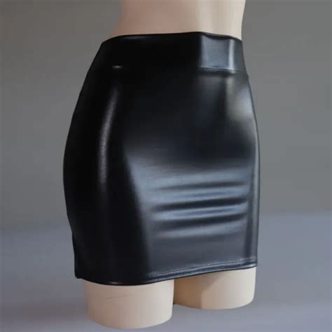 FEMALE BAG BUTTOCK Matte Pu Non Lined Tight Mini Skirt Party Nightclub