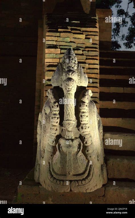 A Makara Sculpture In Front Of Kedaton Temple In Muara Jambi Temple