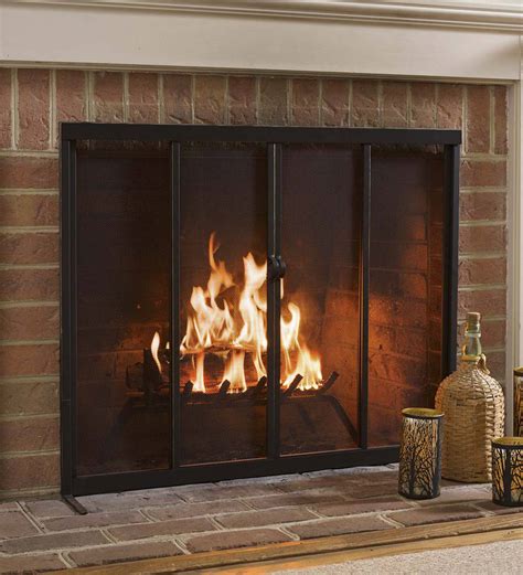 Fire Screen With Sliding Doors 44x 33 Plow And Hearth