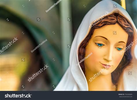 Statue Our Lady Medjugorje Blessed Virgin Stock Photo 750283849