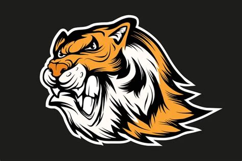 Bengal Tiger Sports Mascot Logo Tiger Mascot Angry Tiger Face Vector