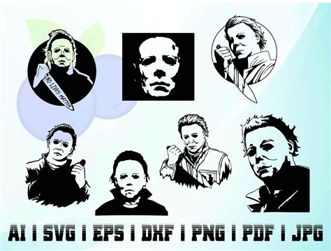 Michael Myers Svg Silhouette Bundle Kit Png Halloween Scary Etsy