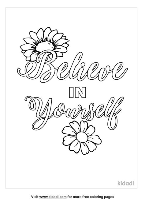 Believe In Yourself Free Coloring Page Payhip Sketch Coloring Page