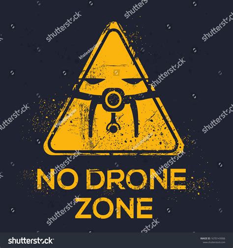 Warning Sign No Drone Zone Vector เวกเตอร์สต็อก ปลอดค่าลิขสิทธิ์
