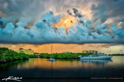 Dramatic Clouds Over Jupiter Florida Along The Waterway