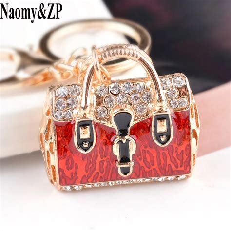 Naomyandzp Crystal Women Key Chain Love Handbag Key Ring Holder Car