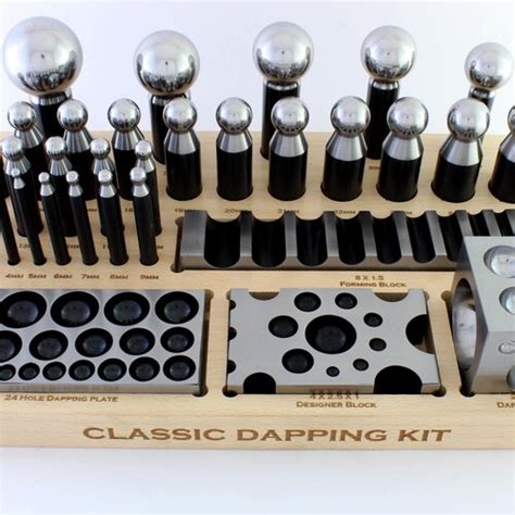 Complete Steel Dapping Doming Punch Set With Wooden Block Base Etsy