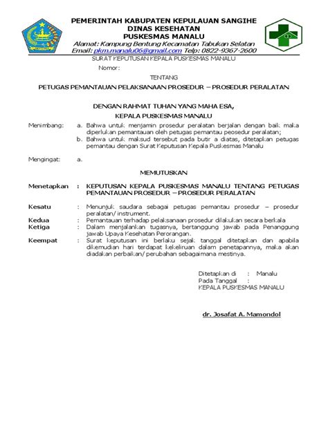 Sk Kapus Petugas Pemantauan Pelaksanaan Prosedur Prosedur Peralatan Pdf