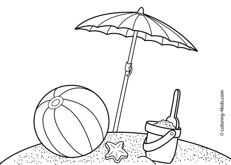 Summer Beach Coloring Pages For Kids Free Printable Summer Coloring
