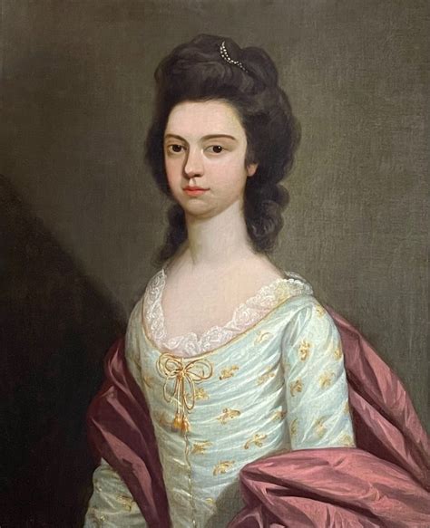 Proantic Late 18th Century Portrait Of An Elegant Young Lady Circle
