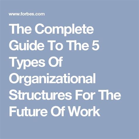 The Complete Guide To The 5 Types Of Organizational Structures For The