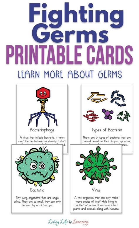 Fighting Germs Printable Cards Germs For Kids Homeschool Science