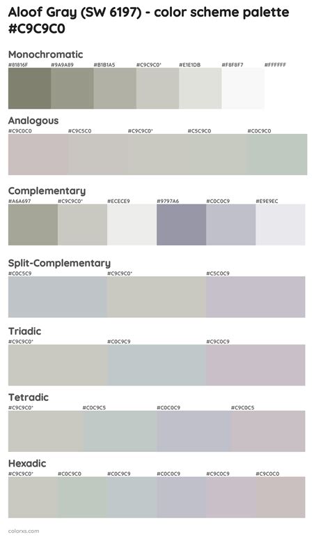 Sherwin Williams Aloof Gray Sw 6197 Paint Coordinating Colors And