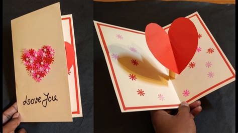 Pop Up Card Heart Lovely Pop Up Card Tutorial Valentines Day Heart Pop Up Card Youtube