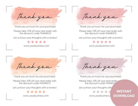 Editable Diy Printable Thank You Note For Small Business Thank You