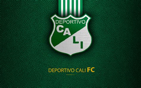 Download Wallpapers Deportivo Cali 4k Leather Texture Logo Green