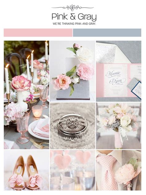 Pink And Gray Wedding Inspiration Board Color Palette Mood Board Via