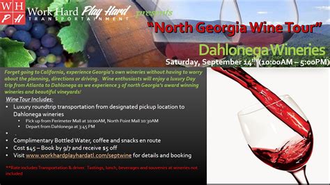 North Georgia Wine Tour September Edition Tickets Atlanta Eventbrite