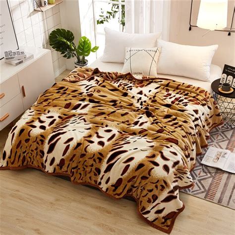 King Queen Size Mink Blankets For Beds American Mediterranean Striped