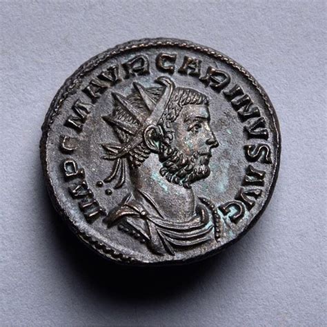 An Ancient Roman Antoninianus Minted Under Emperor Carinus Circa 283