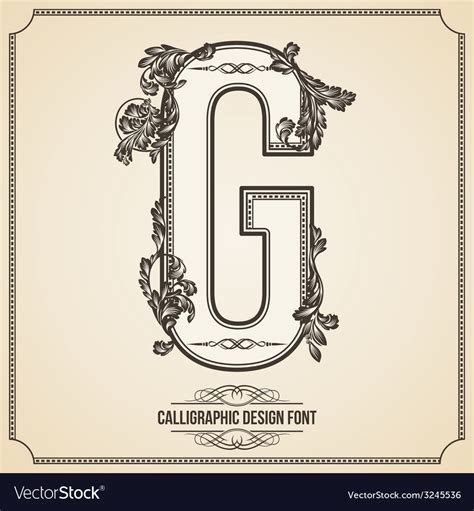 Calligraphic Font Letter G Royalty Free Vector Image