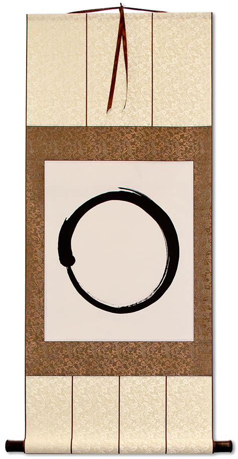 Enso Buddhist Circle Calligraphy Deluxe Wall Scroll
